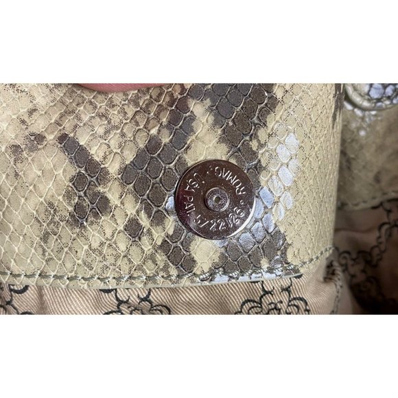 Forth & Towne Snakeskin Print Leather Satchel Purse with Silver Hardware - Picture 5 of 12